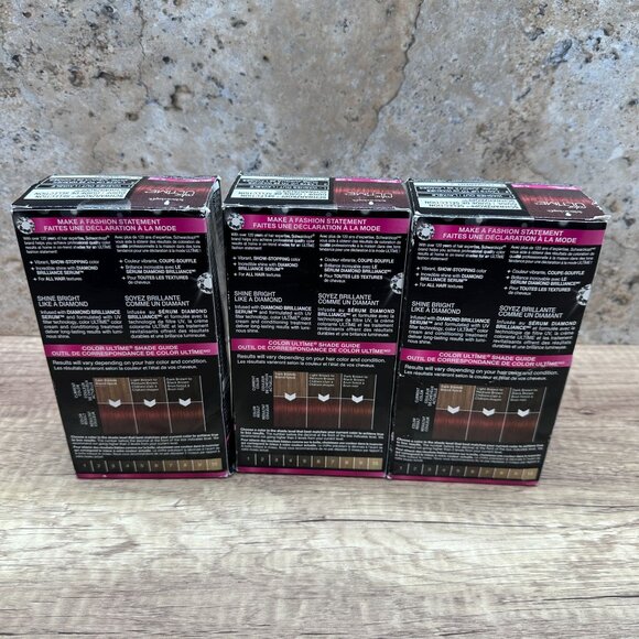 Lot Of 3 Schwarzkopf Hair Coloring 5.22 Ruby Red Color ULTIME - Picture 2 of 13